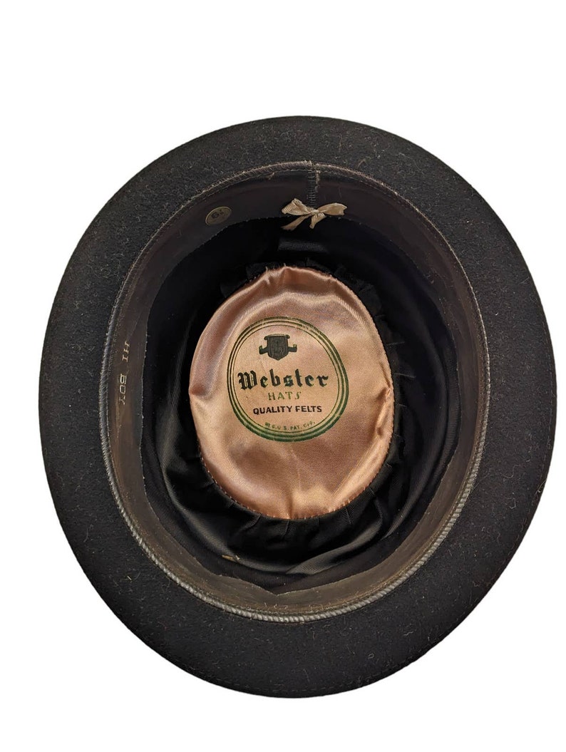 ster Vintage Fedora Hat 6 7/8 Gray Porkie Pie Wool Hi Boy Etsy