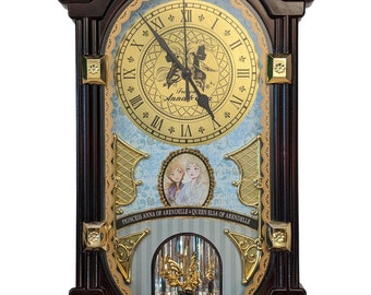 Anna and Elsa Fancy Wall Clock Like Rhythm Carousel Anniversary Frozen