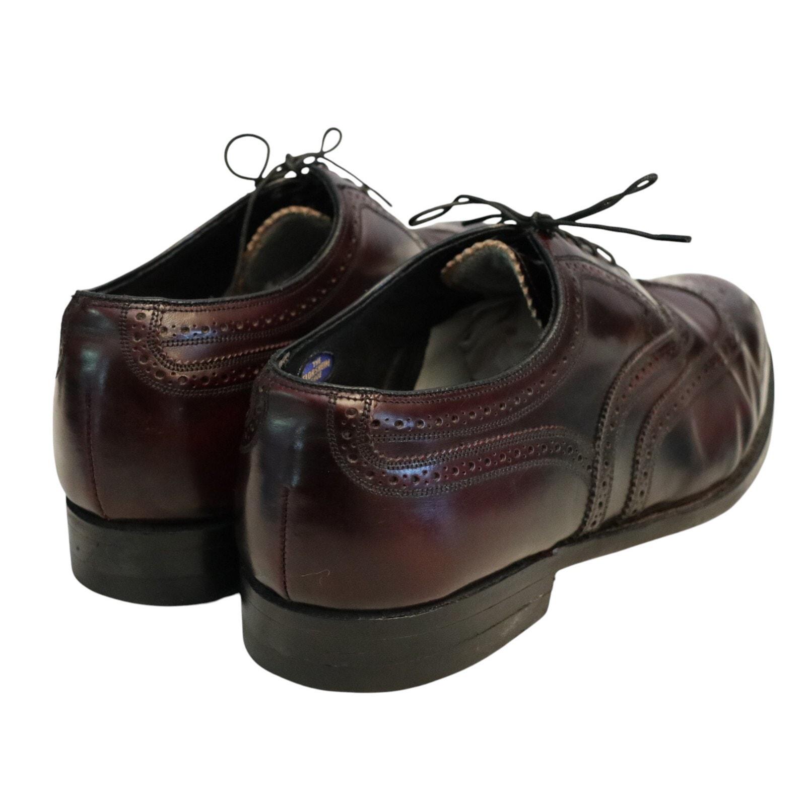 Vintage Florsheim 30353 Wingtip Oxford 11 Shell Burgundy Leather