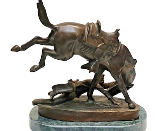Frederic Remington 'Wicked Pony' Bronze Statue Sculpture Western Reproduction