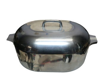 Vtg Magnalite GHC 13 Qt Oval Roaster Dutch Oven Lid Trivet 18-5/8" X 11-9/16 USA