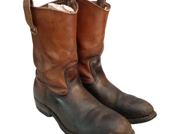 VTG 80s Red Wing Cowboy‎ Boots 2892 Men\'s 8D Brown Leather Goodyear Welt Western VTG 80s Red Wing Cowboy Boots 2892 Men main image 4