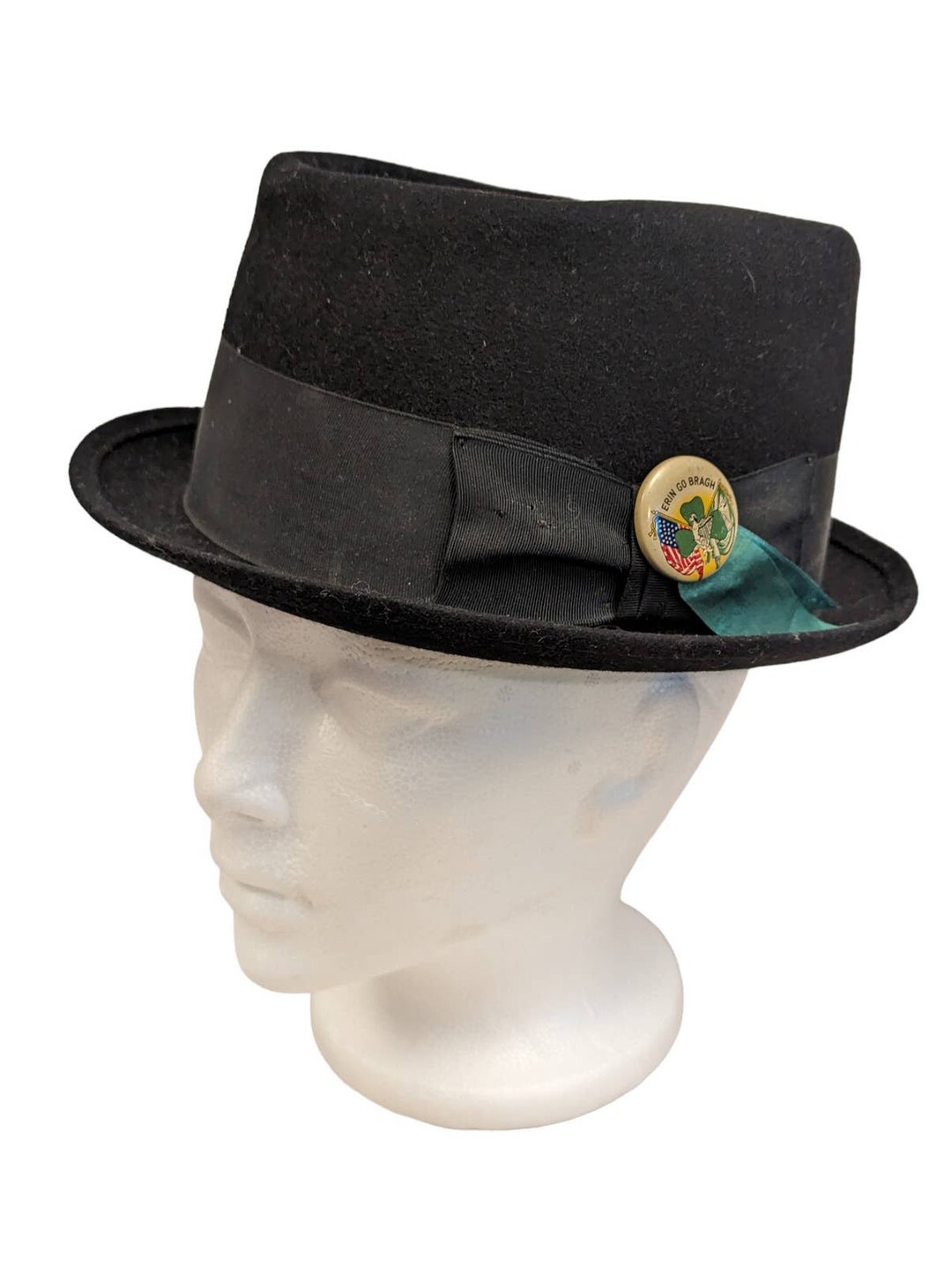 ster Vintage Fedora Hat 6 7/8 Gray Porkie Pie Wool Hi Boy Etsy