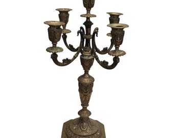 Candelabro a 5 candele in argento 800, 1800 grammi, polacco, Varsavia FC MOCH