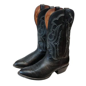 Vintage Nocona cowboylaarzen zwart leer western maat 10, stijl 0903