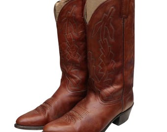 Stivali da cowboy western da uomo Dan Post P2551 Marlboro in pelle, taglia 11D, vintage.