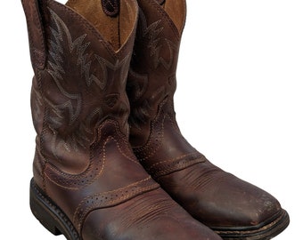 Ariat Work 10010148 Mens 7.5D Brown Leather Square Toe Work Boots