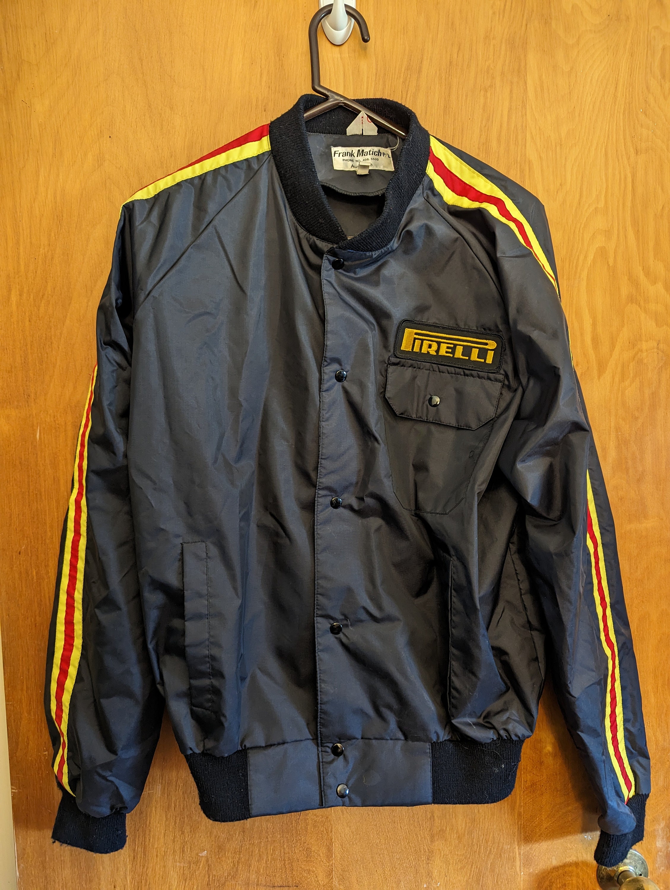 Vintage Pirelli Black Waterproof Jacket Size 44 Frank Matich P/L 