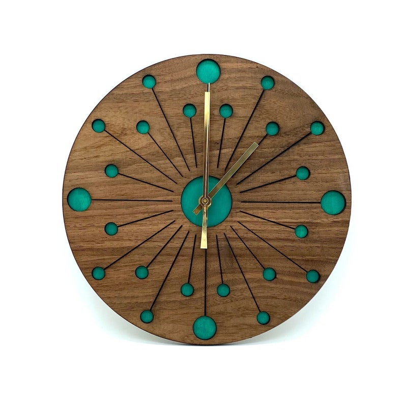 Mid Century Wall Clock Etsy Mid Century Wall Clock Etsy