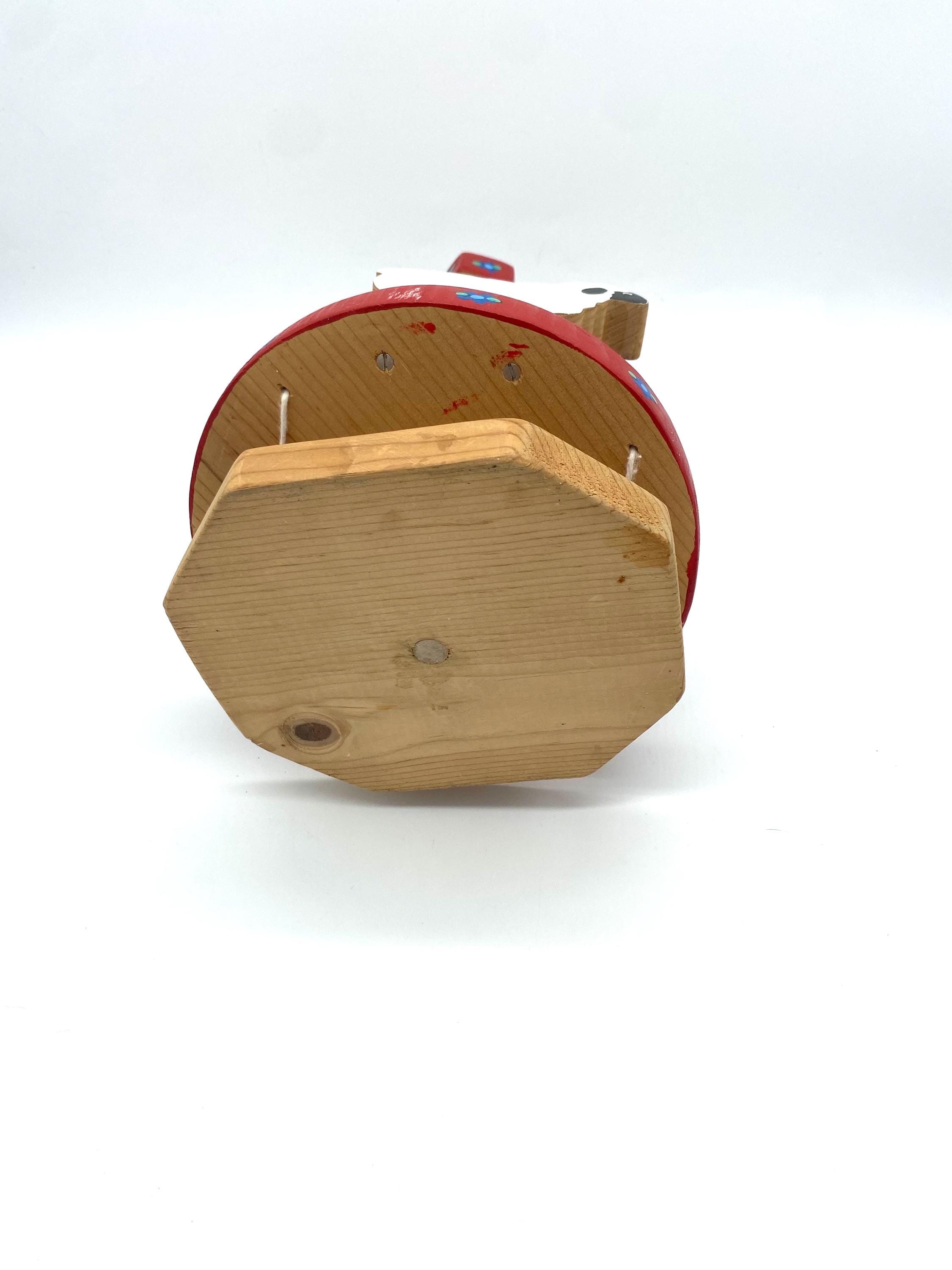 Toy Maypole Vintage Wooden Sheep Carousel Spin Kid Toy / Retro Handmade Lamb Farm ...