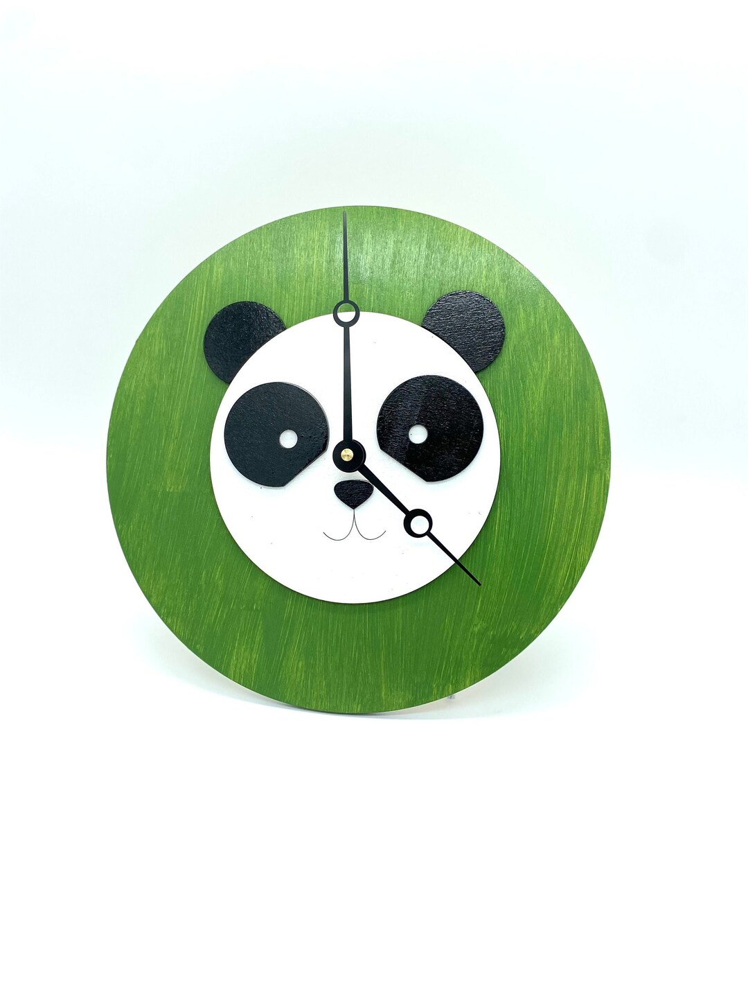 Hand Clock Panda Wood Minimalist Kids Room Panda Bear Cub Wall Clock / Cute Kawaii Panda ...