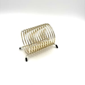 Vintage spiraal gouden envelop postdocumenthouder organisator archief / halverwege de eeuw modern minimalistisch bureaudecor