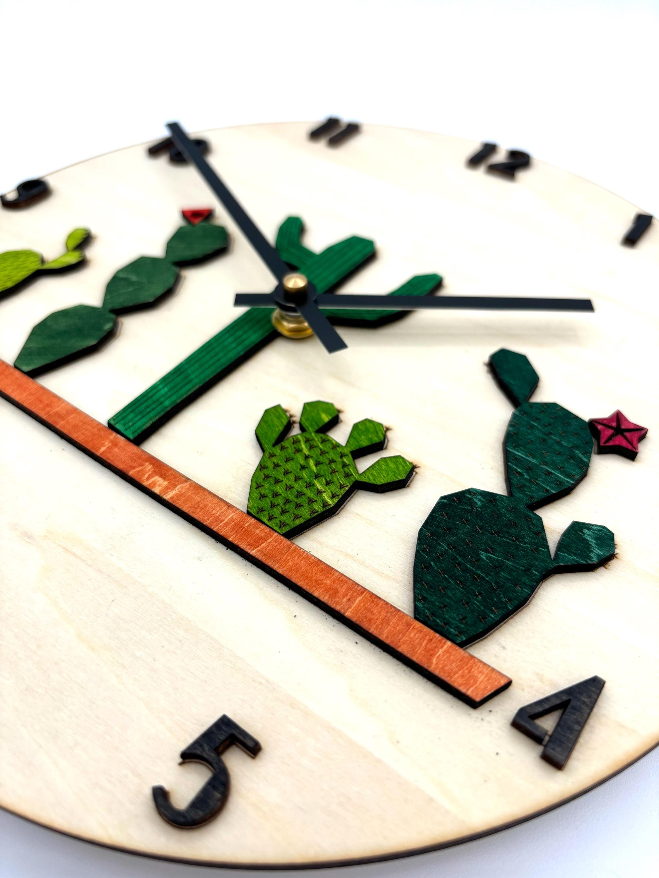 Custom Handmade Desert Saguaro Cactus Wood Wall Clock Decor Gift ...