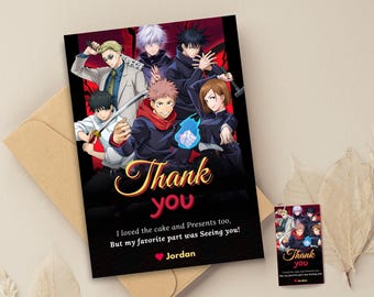 Demon Slayer-bedankkaart Anime Demon Slayer Verjaardagscadeaukaart Manga Lover Demon Slayer Dankbaarheidskaart Anime Theme Party Favors Manga-tag