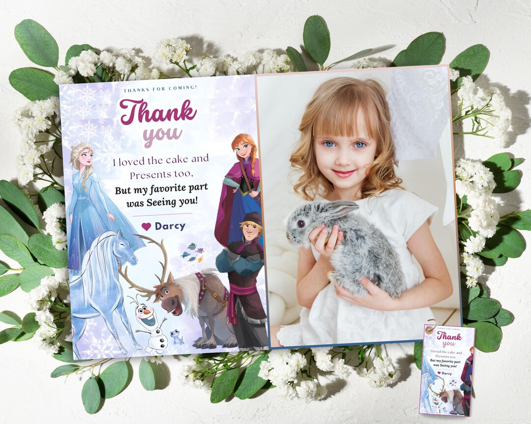 Frozen Thank You Photo Card Princess Elsa Thank You Gifts Frozen Photo ...