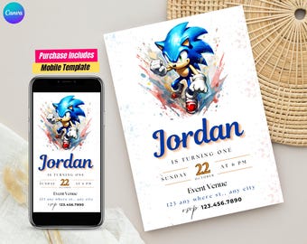 Sonic birthday invitation Awesome Sonic The Hedgehog Party Sonic the Hedgehog Invite Sonic Birthday Invitation Hedgehog Sonic Invitation