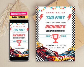 Printable Hot Cars Birthday Invitation Race Cars Invitation Hot Cars Invitation Race Car Birthday Party Car Birthday Invitation Cars invite