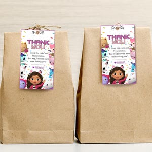 Gabbys Dollhouse thank you tag Gabby&#39;s party favor Pandy Template doll party gift tag Gabby&#39;s Dollhouse gratitude tag Gabbys thank you tag