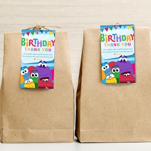 Etiqueta de agradecimiento de StoryBots Etiqueta de agradecimiento de cumpleaños de Story Bots Etiqueta de agradecimiento de Beep, Bing, Bang, Boop y Bo Tag Team 341B Etiqueta de regalo de StoryBots
