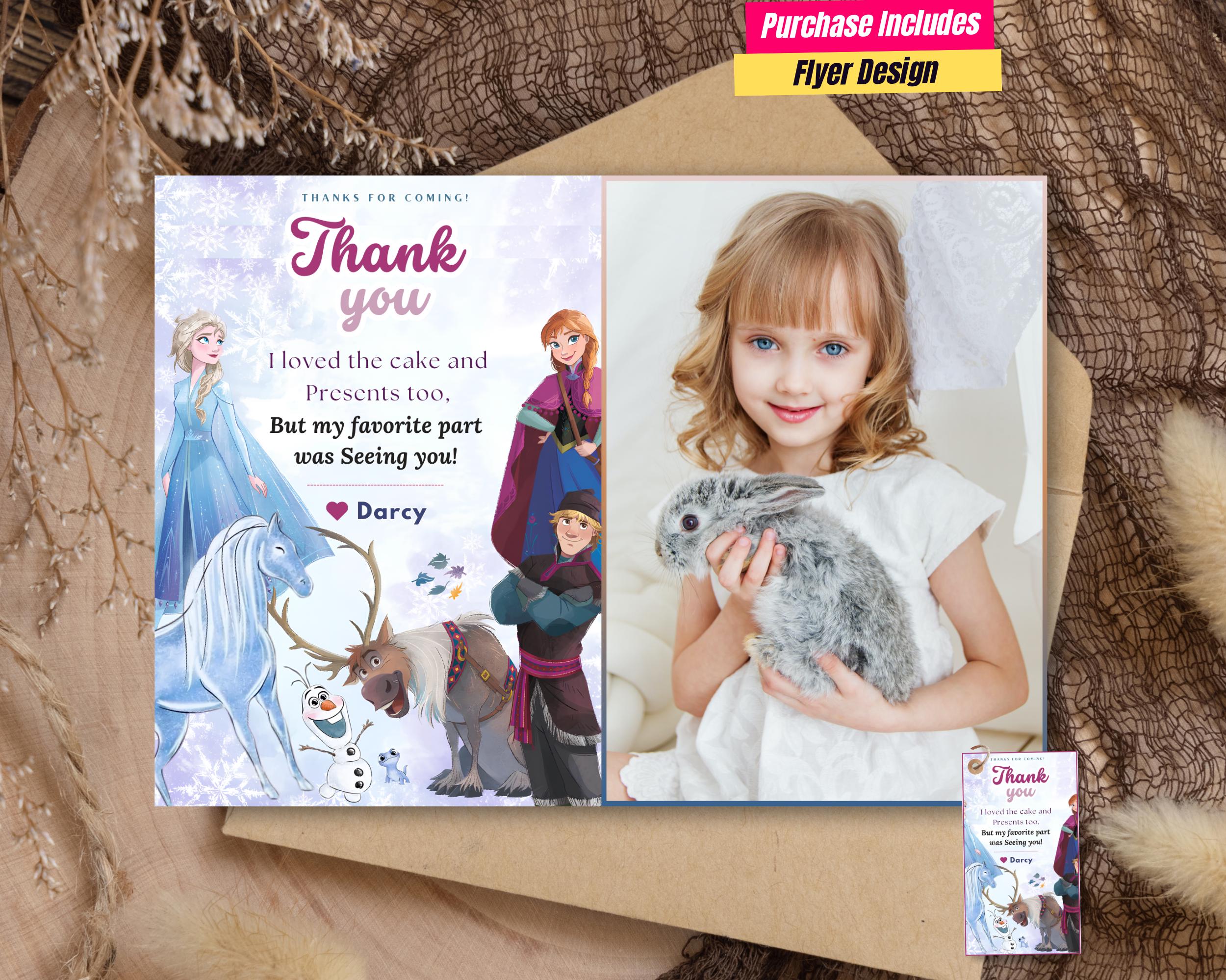 Frozen Thank You Photo Card Princess Elsa Thank You Gifts Frozen Photo ...