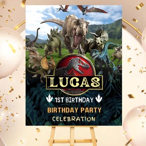 Jurassic Birthday Welcome Board Jurassic Birthday Sign Jurassic Welcome Banner Dino Birthday Party Dinosaur Welcome Sign Dinosaur World Sign