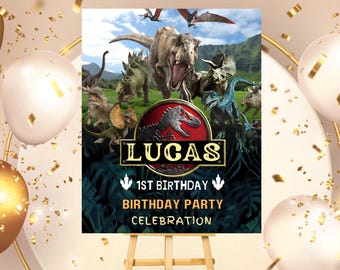 Jurassic Birthday Welcome Board Jurassic Birthday Sign Jurassic Welcome Banner Dino Birthday Party Dinosaur Welcome Sign Dinosaur World Sign