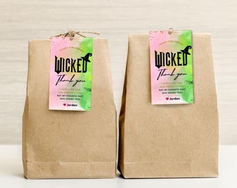 Printable Wicked Thank you tags BUNDLE Wicked Inspired Gift Tags Wicked Party Favors Wizard of Oz Tags Wicked themed tag Wicked Gift label