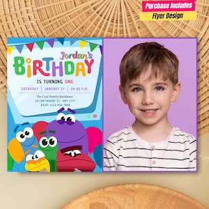 StoryBots Birthday Invitation with photo Story Bots Birthday Invitation Team 341B Birthday Photo StoryBots Party invite Story Bots Birthday