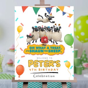 Carte d'anniversaire de bienvenue Shaun le mouton à téléchargement immédiat Modèle de faire-part de naissance moutons bienvenue dans le monde Enseigne de voeux Shaun le mouton