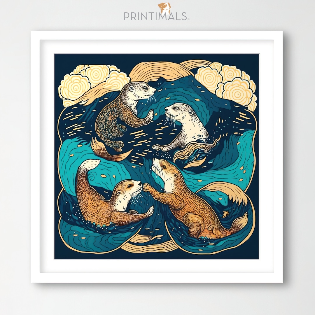Otters Printable, Otters Print, Otters Poster, Otters, Wall Art, Gift