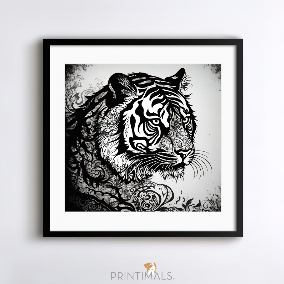 Tiger Printable, Tiger Print, Tiger Poster, Tiger, Wall Art, Gift, Digital Download, Printimals