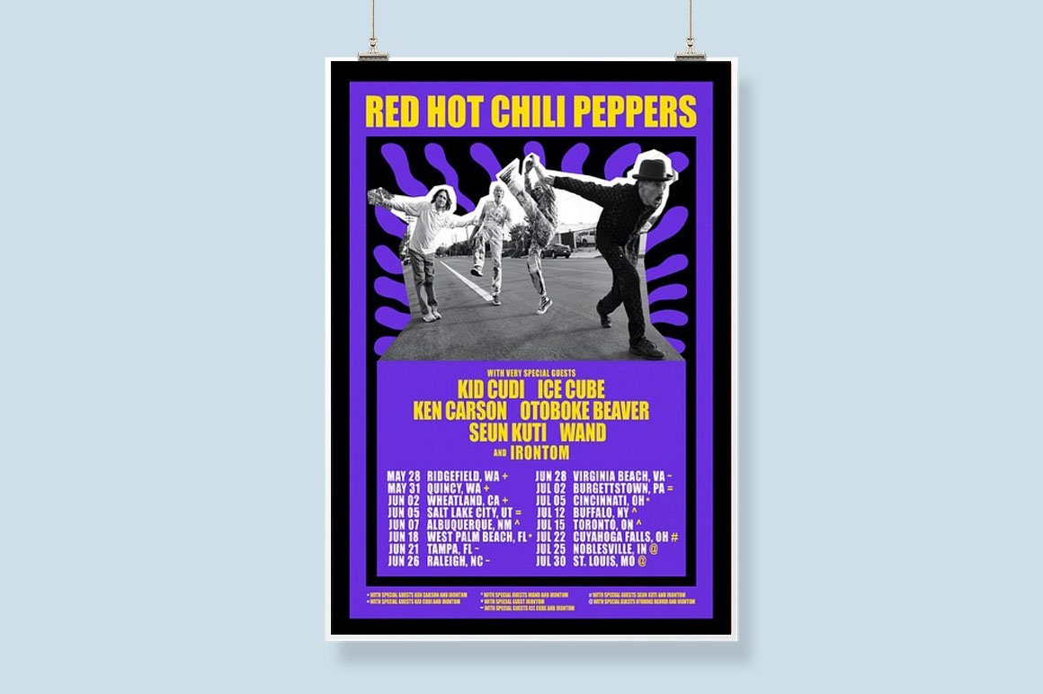 Red Hot Chili Peppers 2024 Tour Custom Dates & City Poster sold by
