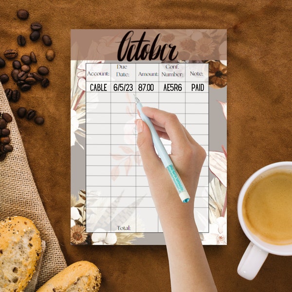 Boho Themed Bill Tracker Etsy Australia Boho themed bill tracker etsy australia