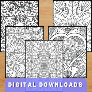 Mandala Coloring Sheets | Digital Mandala Coloring Pages | Relaxation and Mindfulness Art | Instant Download | Anxiety Relief Printables
