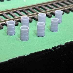 55 Gallon Open Drum X40 1:87 HO Miniature Model Train Layout Railroad