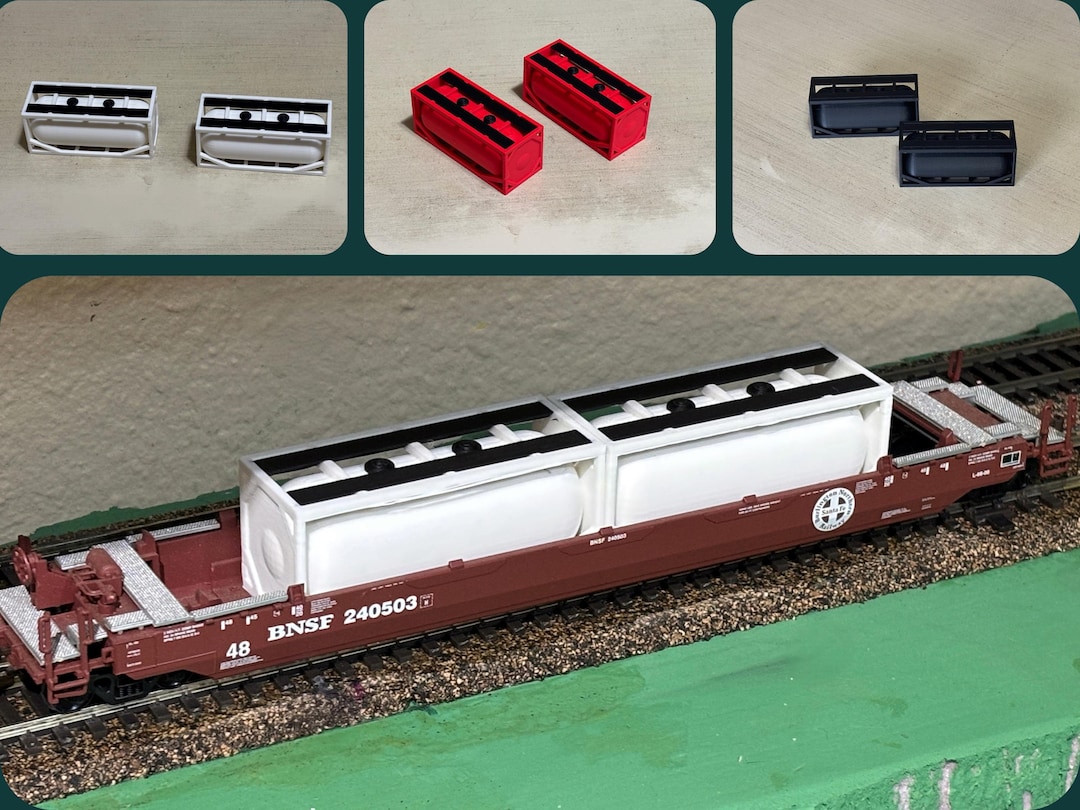 Shipping Container Train Model 1:87 HO Shipping Container Liquid Tank Model Train Layout Railroad LOTS ...