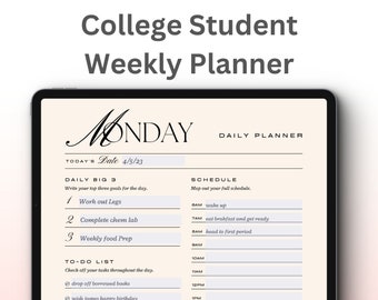 College Student Organizer Digital Academic Planner Printable College Planner School Planner for Goodnotes Notability |DIGITAL DOWNLOAD|
