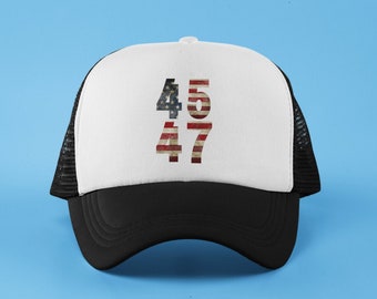 Trump 45 47 Hat, 2024 Election President Trump Trucker Cap, regalo perfetto per la festa del papà, papà, sostenitore o raduno, unisex. Cappello Trump 2024