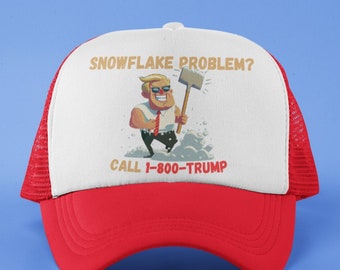 CHIAMATA DI FIOCCO DI NEVE 1-800-TRUMP, Cappello Trump divertente, Design cappello Trump 2024, Cappello Maga Trump, Cappello divertente per i sostenitori di Trump