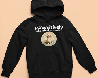 Funny Dog Sweatshirt, Cute Dog Listening to Music, Funny Dog Sweatshirt, Gift For Pet Lover, Gift For Music Lover