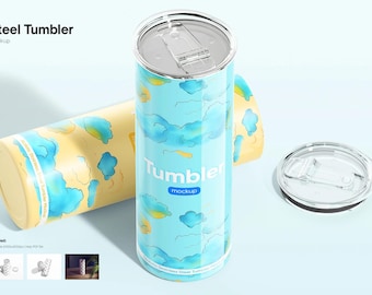 Tumbler Mockup PSD Bundle: Customizable Travel Mug (Digital Download)