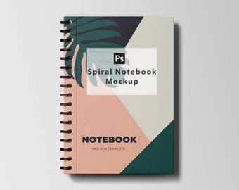 Ringed Spiral Notebook Mockup | Customizable PSD Template for Designs | Digital Download