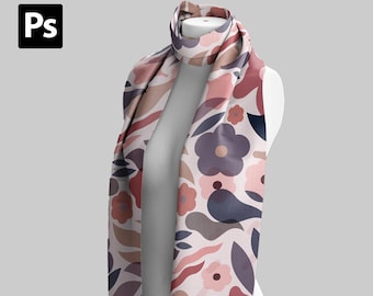 Scarf Mockup PSD: Elegant Fabric Drape Template (Digital Download