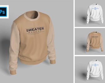 Women's Sweater Mockup PSD | Customizable Crewneck Sweatshirt Template | Apparel Branding | Digital Download