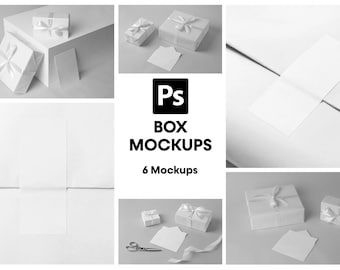 Gift Box Mockup Bundle: Product Packaging for Etsy & E-commerce (PSD Digital Download)