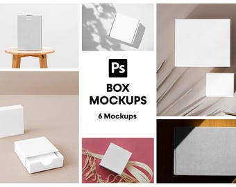 Box Mockup Scenes for Etsy Sellers | Packaging Mockup Bundle | Instant Download | Small Business Branding