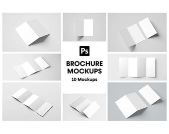 Pacchetto di mockup di brochure e volantini: materiali di marketing per piccole imprese (download digitale PSD)