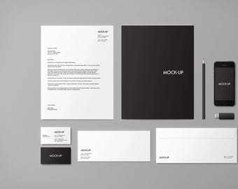 Stationery Branding Mockup PSD |  Business Card, Letterhead, Envelope & Phone Mockup| Professional Corporate Identity Presentation