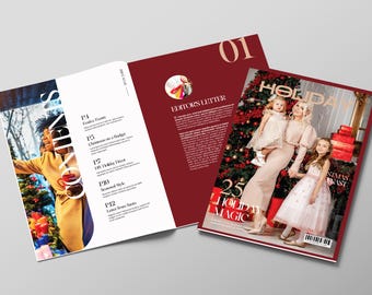 Christmas Magazine Template Canva | A4 Festive Lookbook (Digital Download)
