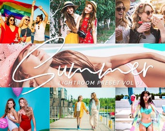 Summer Vibes Lightroom Presets: Bright Airy Photo Filters (Mobile & Desktop, Instant Download, PDF Guide)